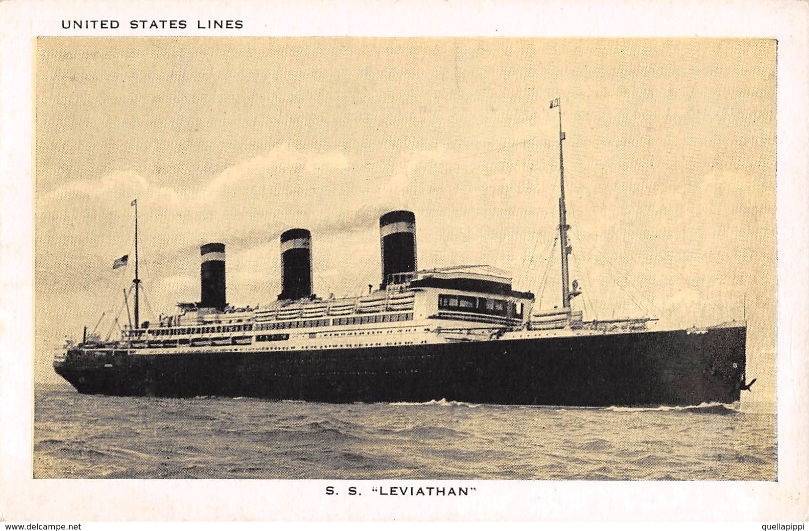 05826 "TRANSATLANTICO S.S. LEVIATHAN - 65640 TONS - INITED STATES LINES" CART SPED - Banks