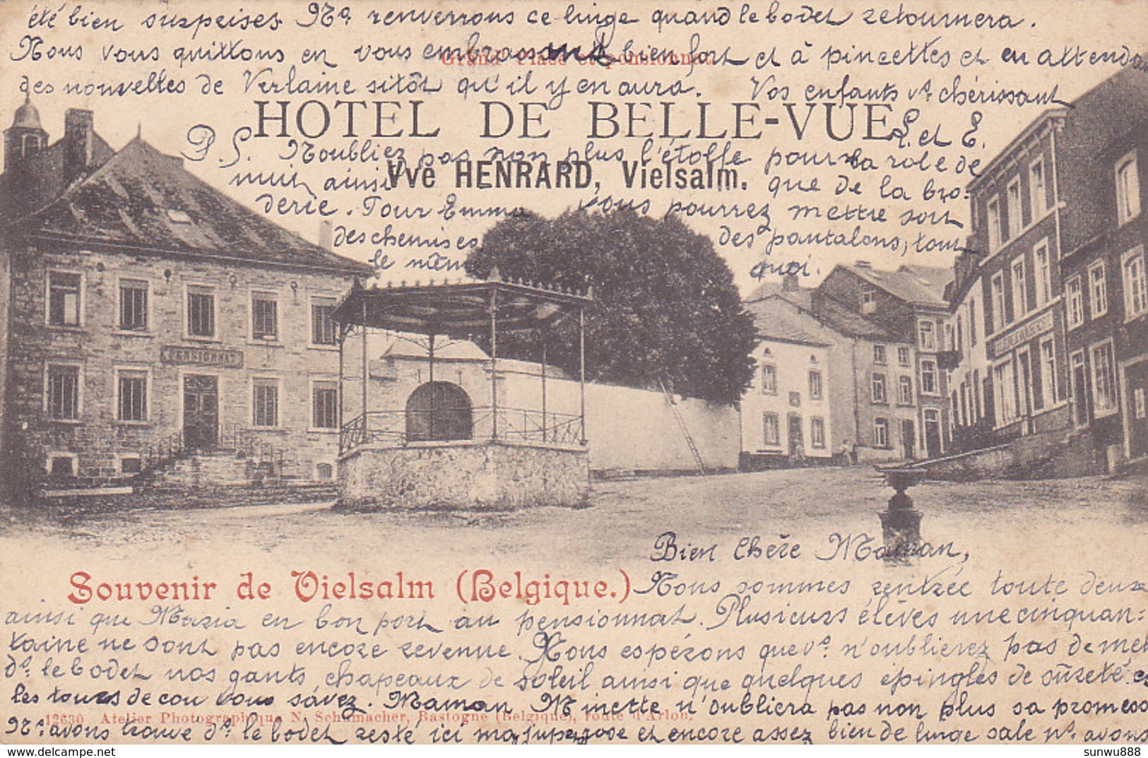 Souvenir De Vielsam - Hôtel De Belle-Vue (précurseur, 1902, Kiosque) - Vielsalm