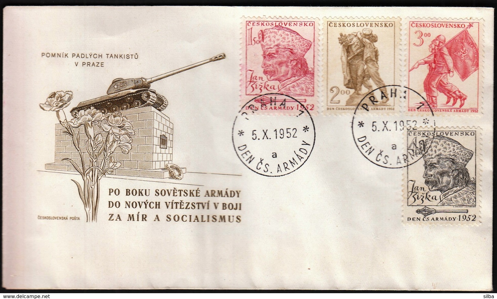 Czechoslovakia 1952 / 6 X FDC / Army / Philatelic Exhibition / Politics / Red Cross / Mik Ales History / Peace - FDC