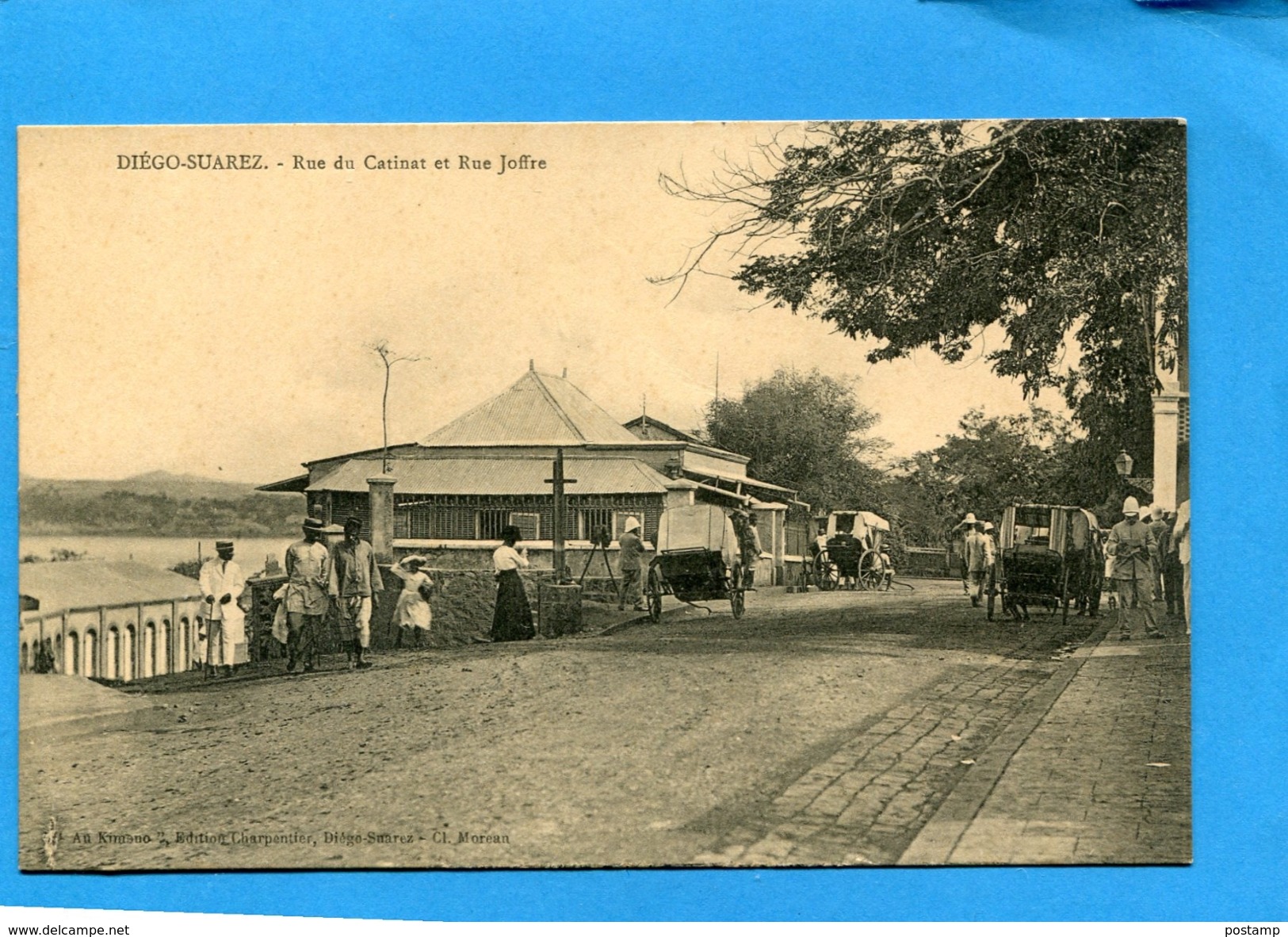 DIEGO SUAREZ-Rue Catinat Et Rue Joffre-animée A Voyagé  -édition -héliasé--années 1900-10 - Madagascar