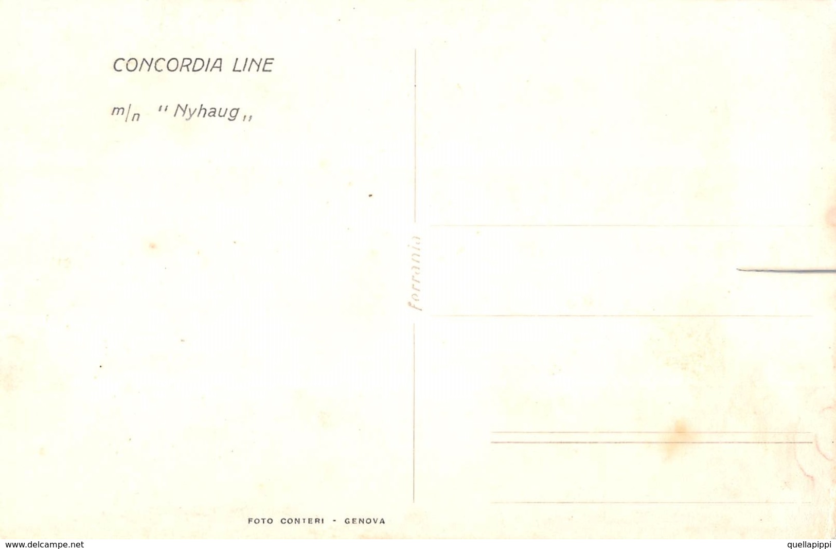 05840 "M/N NYHAUG - CONCORDIA LINE"  FOTO CONTERI, ANIMATA. CART NON SPED - Banche