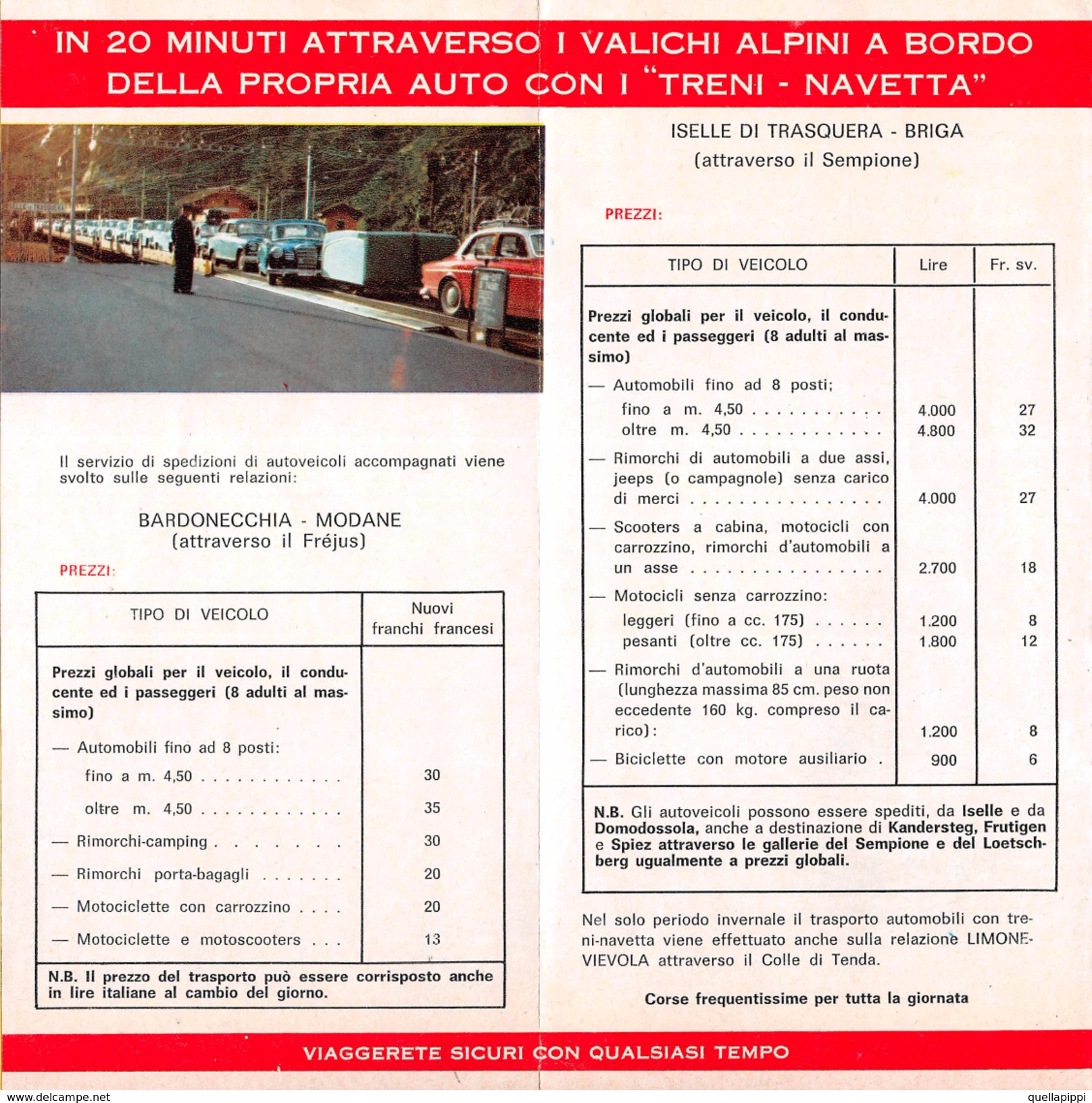 05842 "LE FERROVIE DELLO STATO PER GLI AUTOMOBILISTI-TRAGHETTI-DESTINAZIONI-ORARI-PREZZI 1966" PUBBL. - Pubblicitari