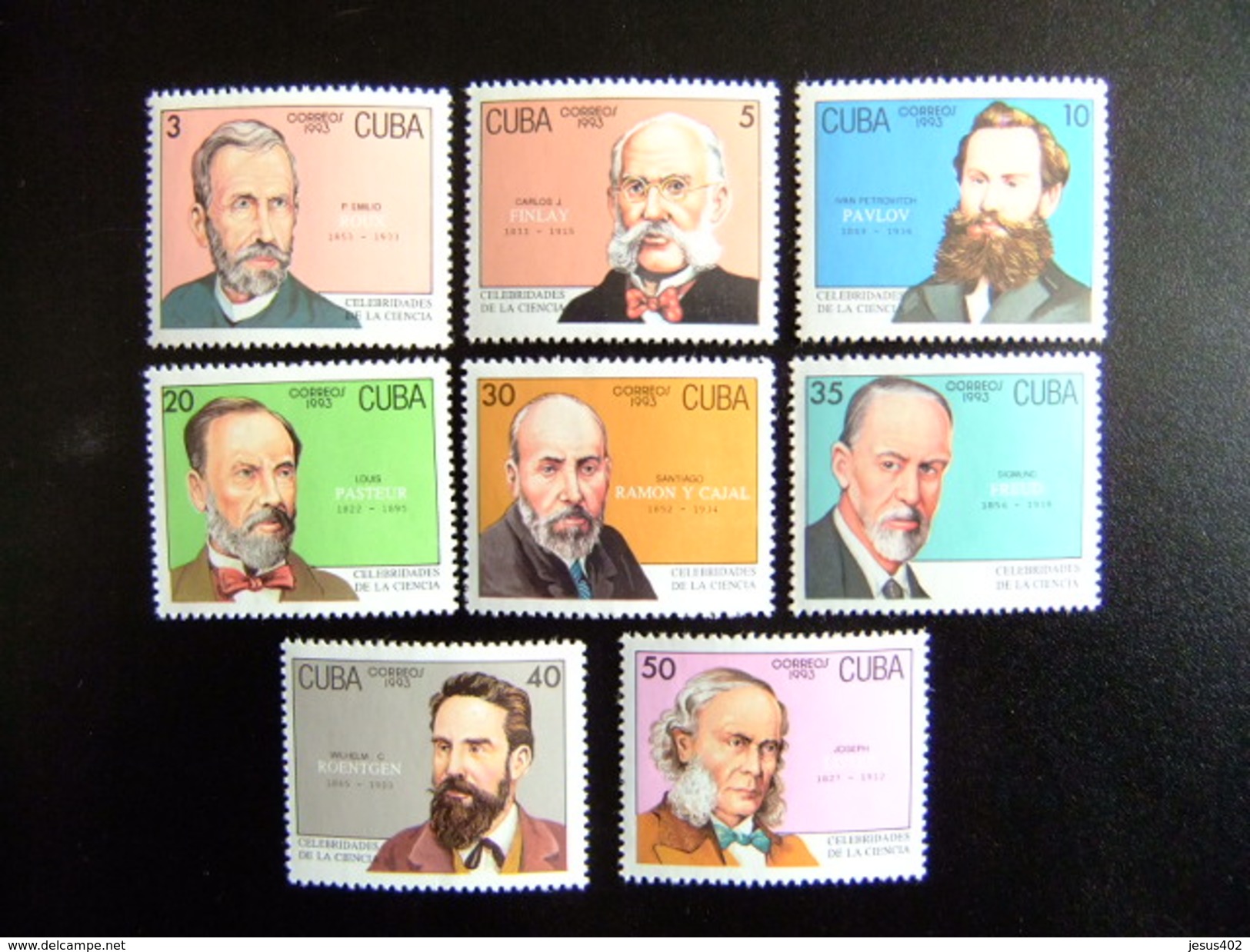 CUBA 1992 CELEBRIDADES De Las CIENCIAS  Yvert 3287 / 3294 ** MNH - Louis Pasteur