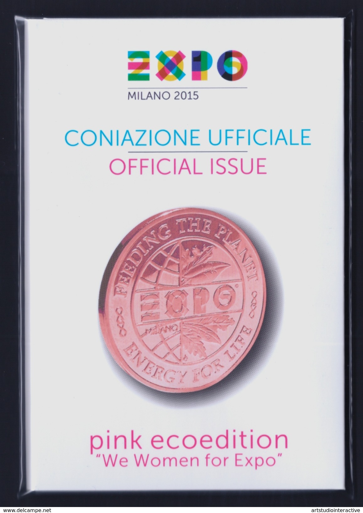 2015 ITALIA "EXPO MILANO 2015 - MEDAGLIA UFFICIALE PINK ECOEDITION - WE WOMEN FOR EXPO" FOLDER - Altri & Non Classificati