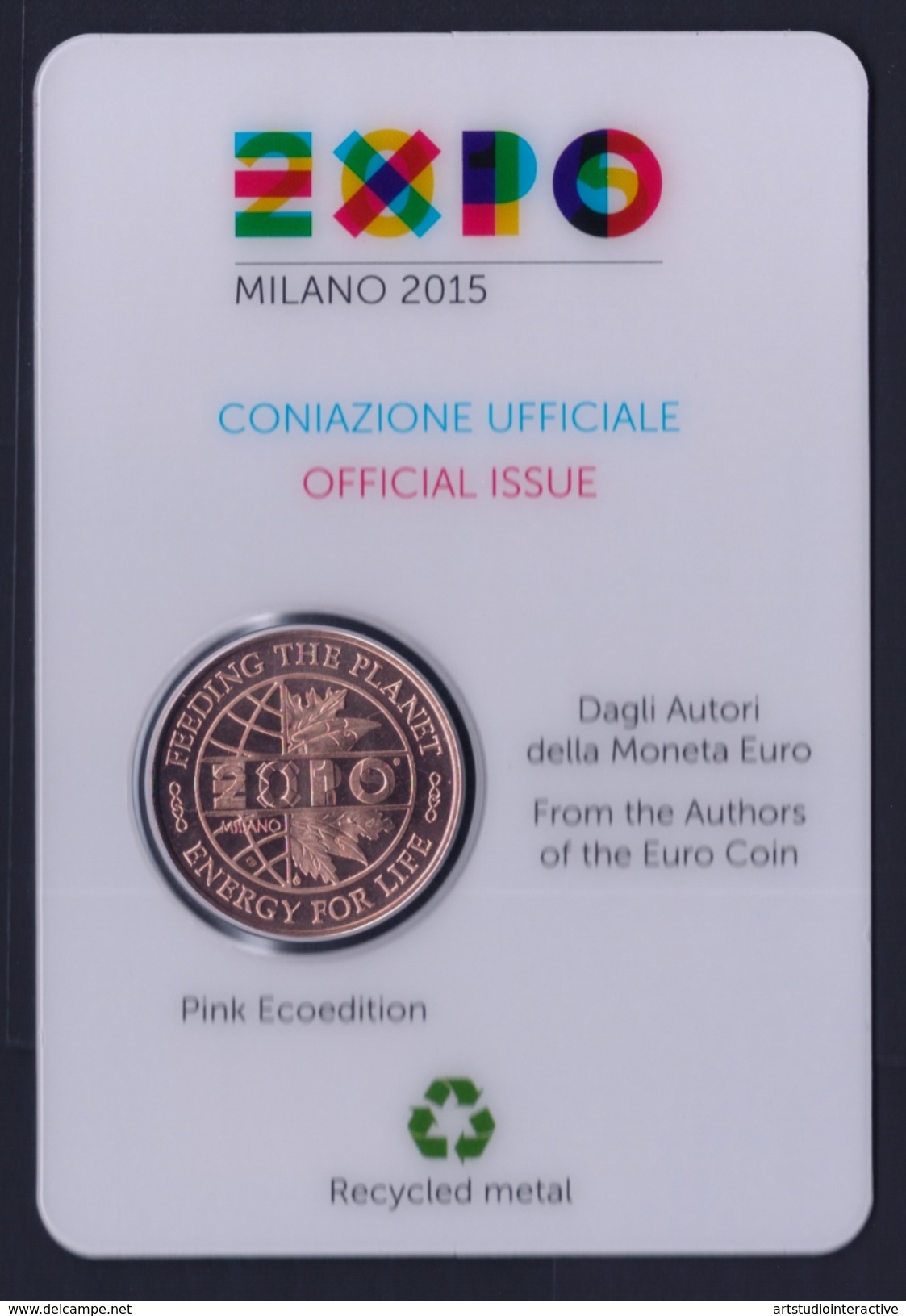 2015 ITALIA "EXPO MILANO 2015 - MEDAGLIA UFFICIALE PINK ECOEDITION - WE WOMEN FOR EXPO" FOLDER - Altri & Non Classificati