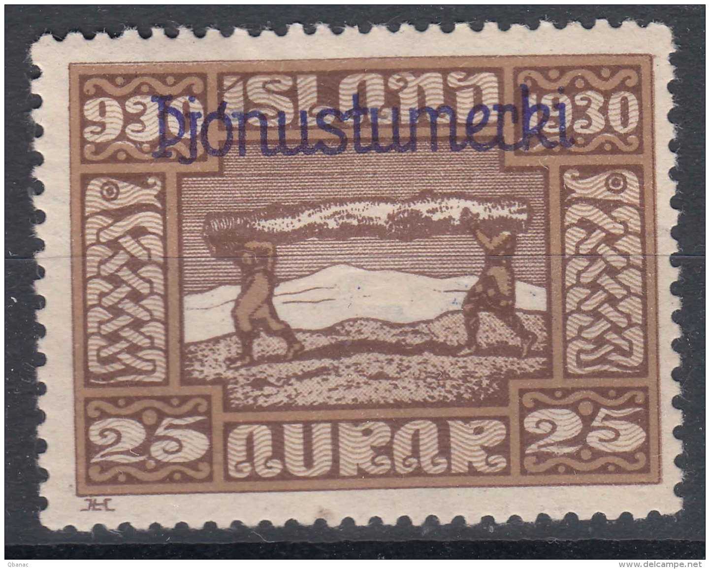 Iceland Island Ijsland 1930 Porto Mi#50 Mint Hinged - Servizio