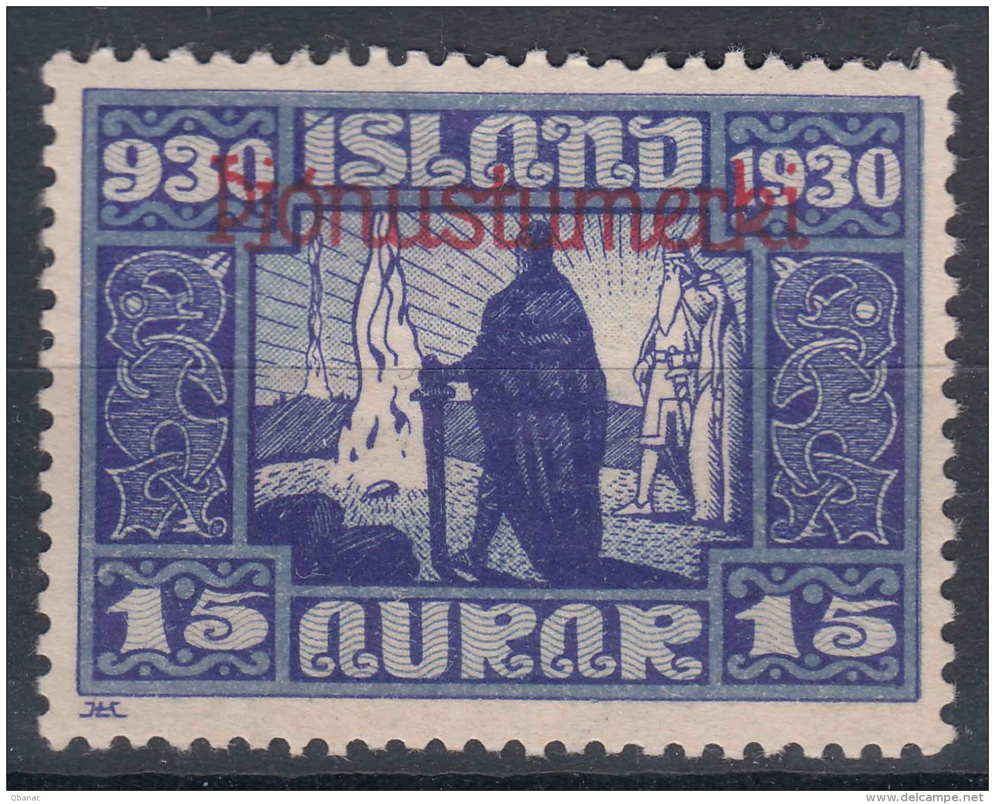 Iceland Island Ijsland 1930 Porto Mi#48 Mint Hinged - Dienstzegels