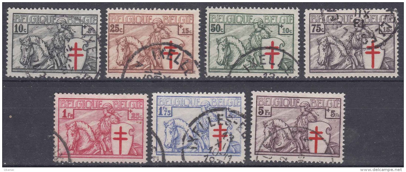 Belgium 1934 TBC Mi#386-392 COB#394-400 Used - Usati