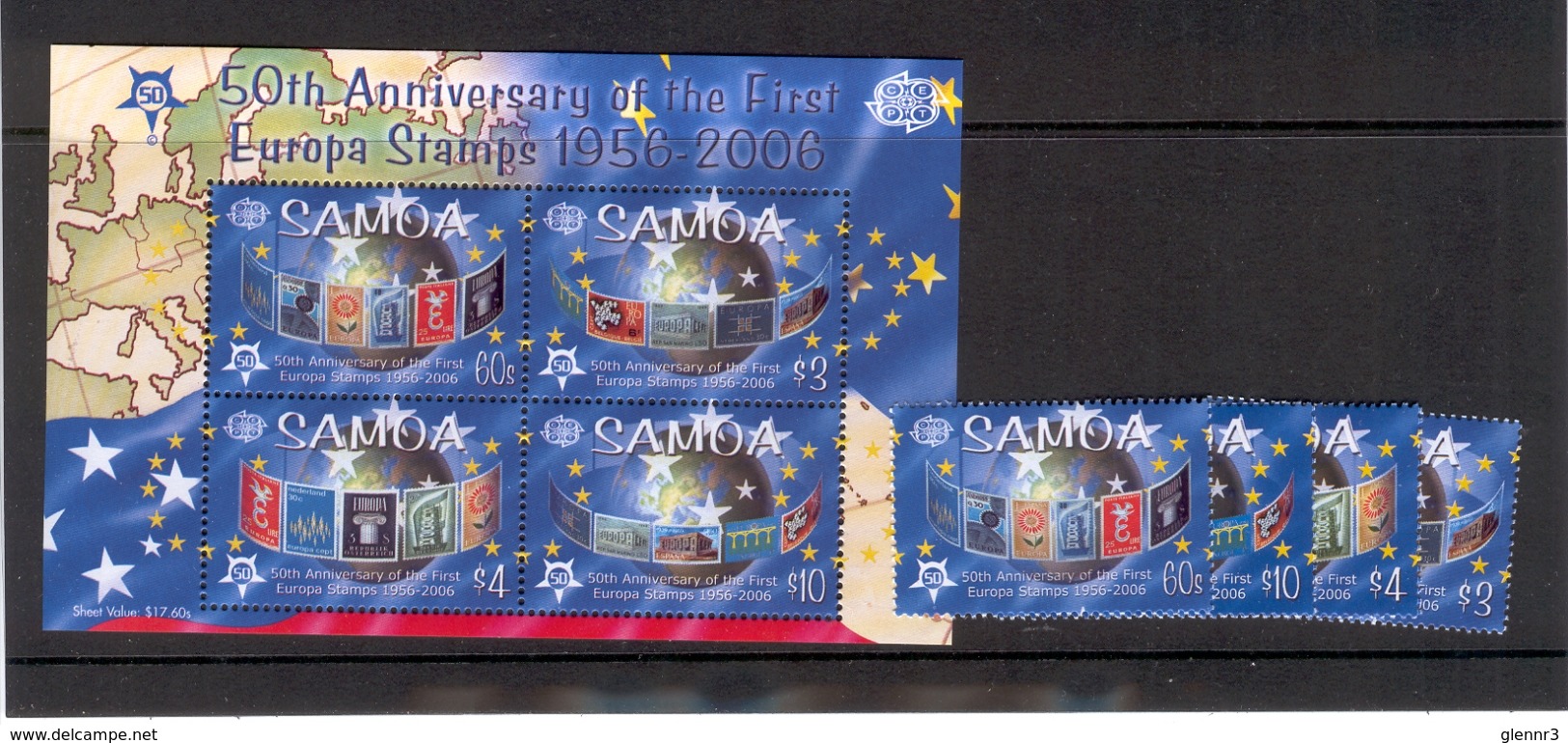 SAMOA 2005 50 Years Of Europa Stamps / Scott #s 1075-1078, 1078a (Souvenir Sheet) MNH - Other & Unclassified