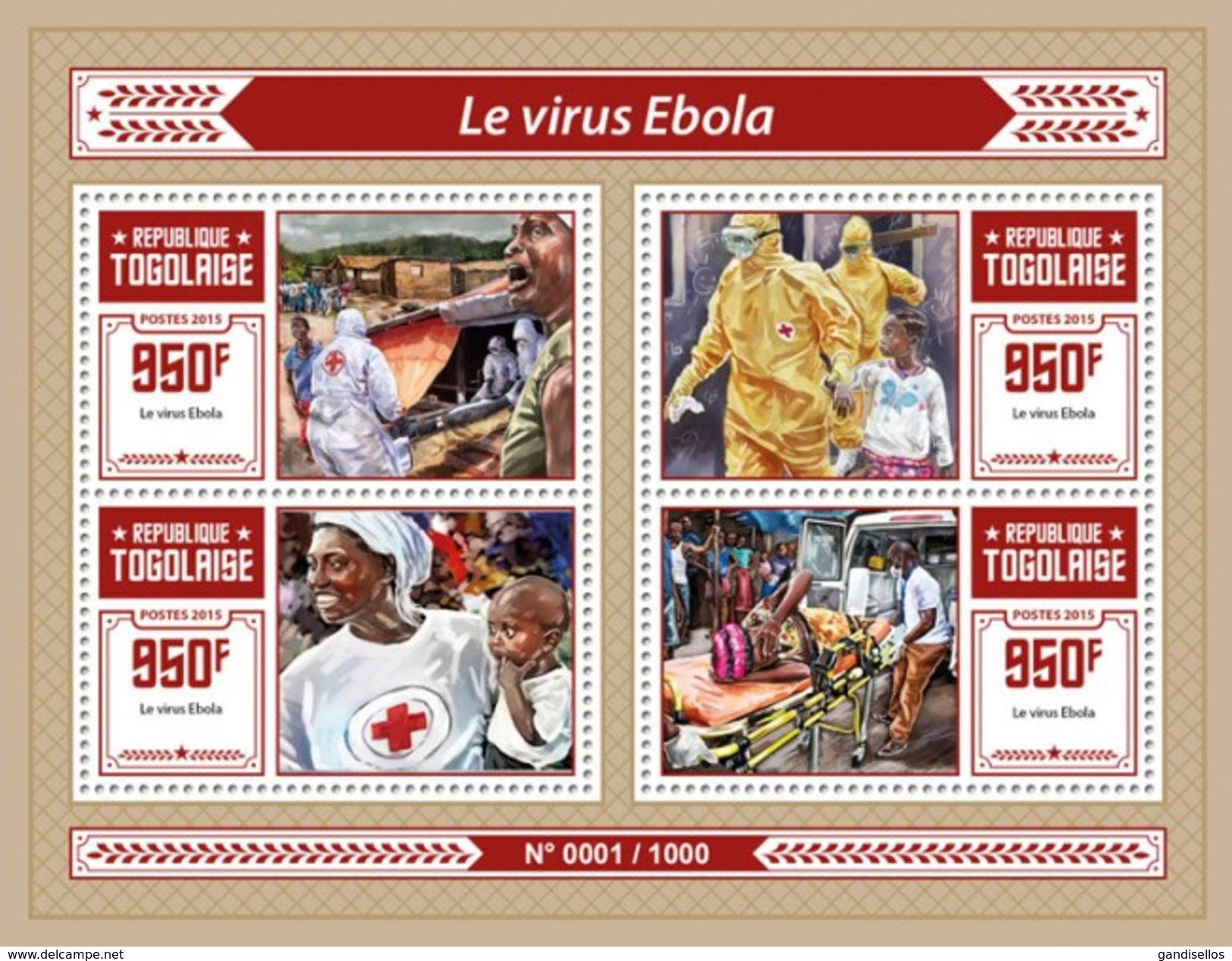 TOGO 2015 SHEET EBOLA VIRUS Tg15604a - Togo (1960-...)