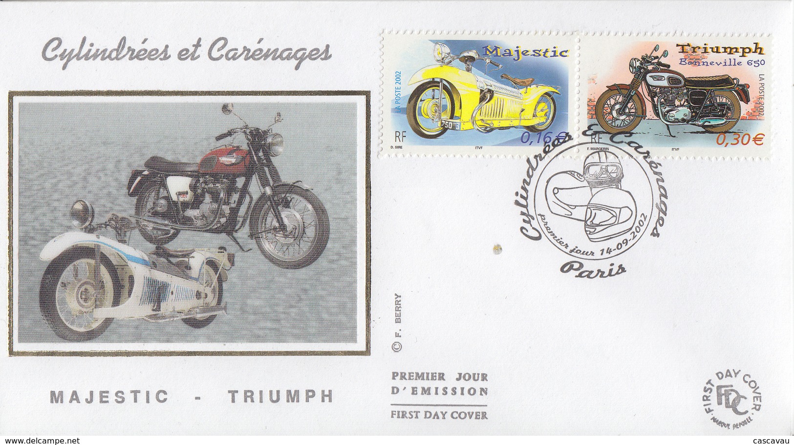 Enveloppe  FDC  1er  Jour    Motos   Cylindrées  Et   Carénages   2002 - Motos