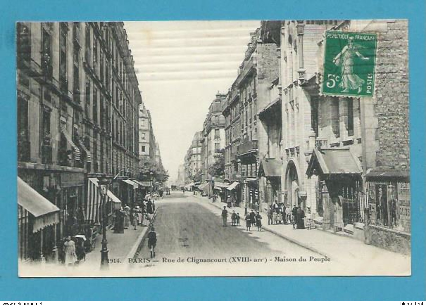 CPA 1914 - Rue De Clignancourt Maison Du Peuple (XVIIIème Arrt.) Coll. FLEURY - Arrondissement: 18