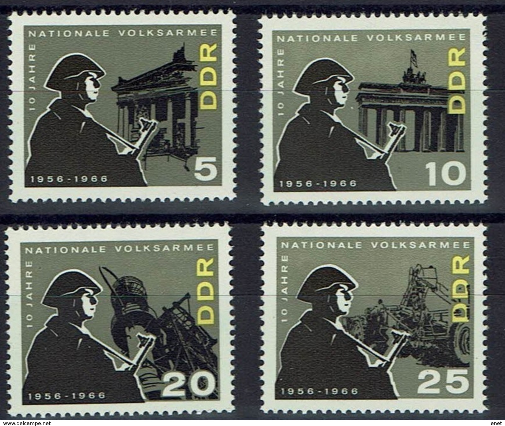 DDR 1966 - MiNr 1161-1164 - Nationale Volksarmee - Militaria