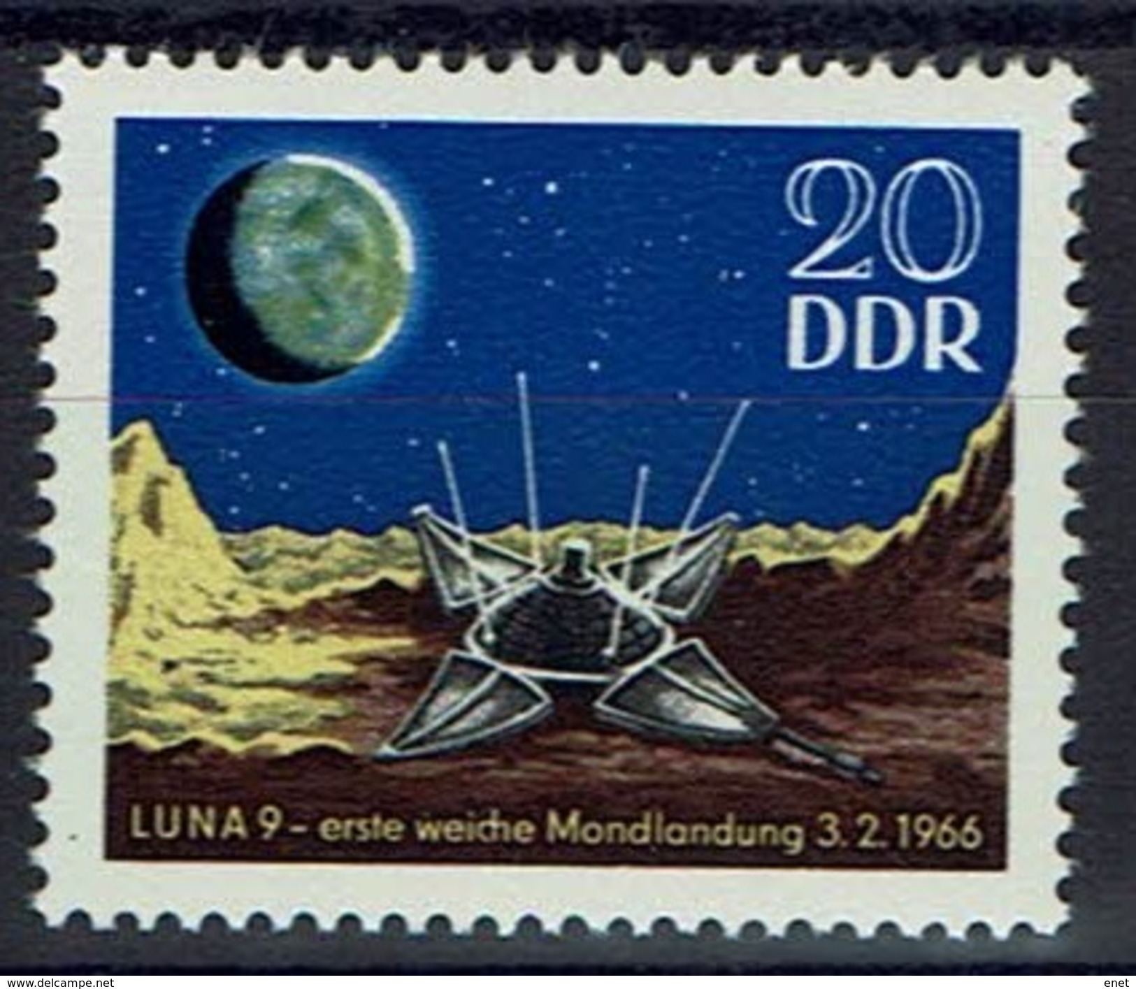 DDR 1966 - MiNr 1168 - Erste Weiche Mondlandung Durch Luna 9. - Europe