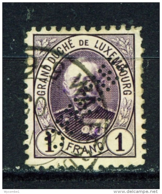 LUXEMBOURG  -  1893 To 1896  Grand Duke Adolphe  Perfin OFFICIEL  1f  Used As Scan - Servizio