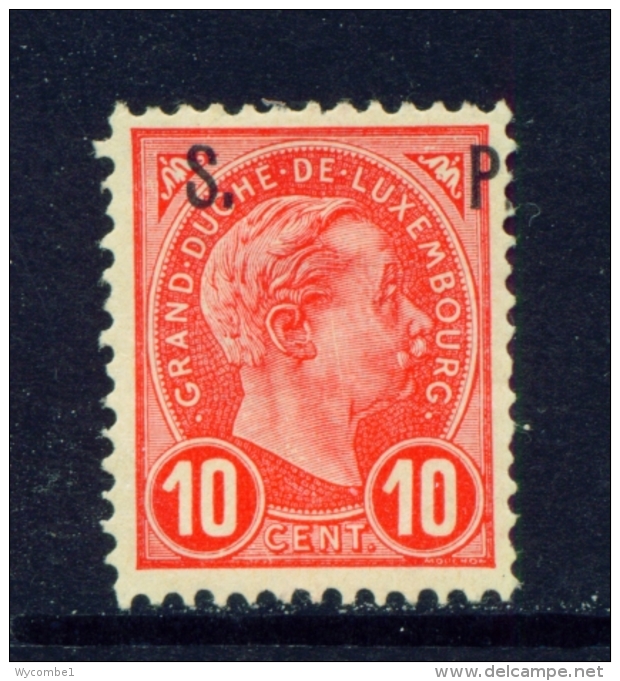 LUXEMBOURG  -  1895  Grand Duke Adolphe  Opt. S.P.  10c  Mounted/Hinged Mint - Servizio