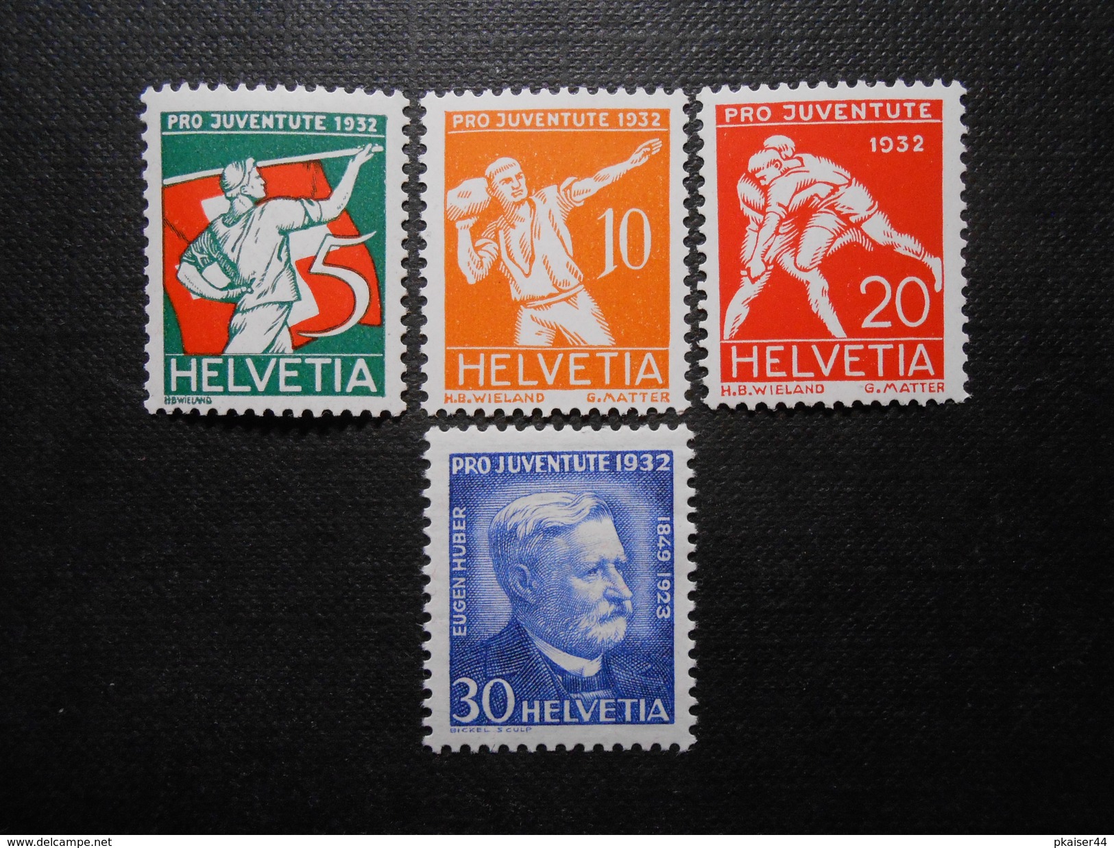 CH ZNr.61-64** - Pro Juventute  Sportbilder/E.Huber  1932 - Z CHF 13.00 - Ungebraucht