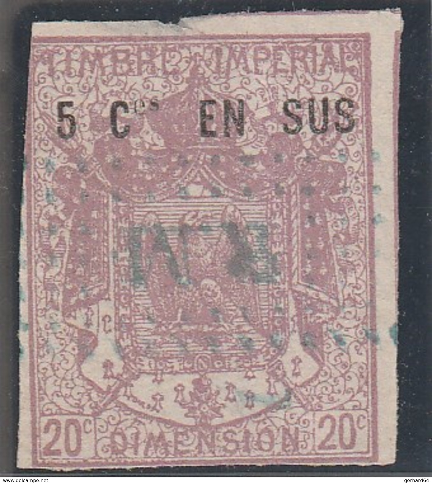 France Fiscaux &ndash; TIMBRE IMPERIAL - DIMENSION 20c - 5c En Sus - Manteau Impérial - Violet Pâle (Lot Fiscal 37) - Autres & Non Classés