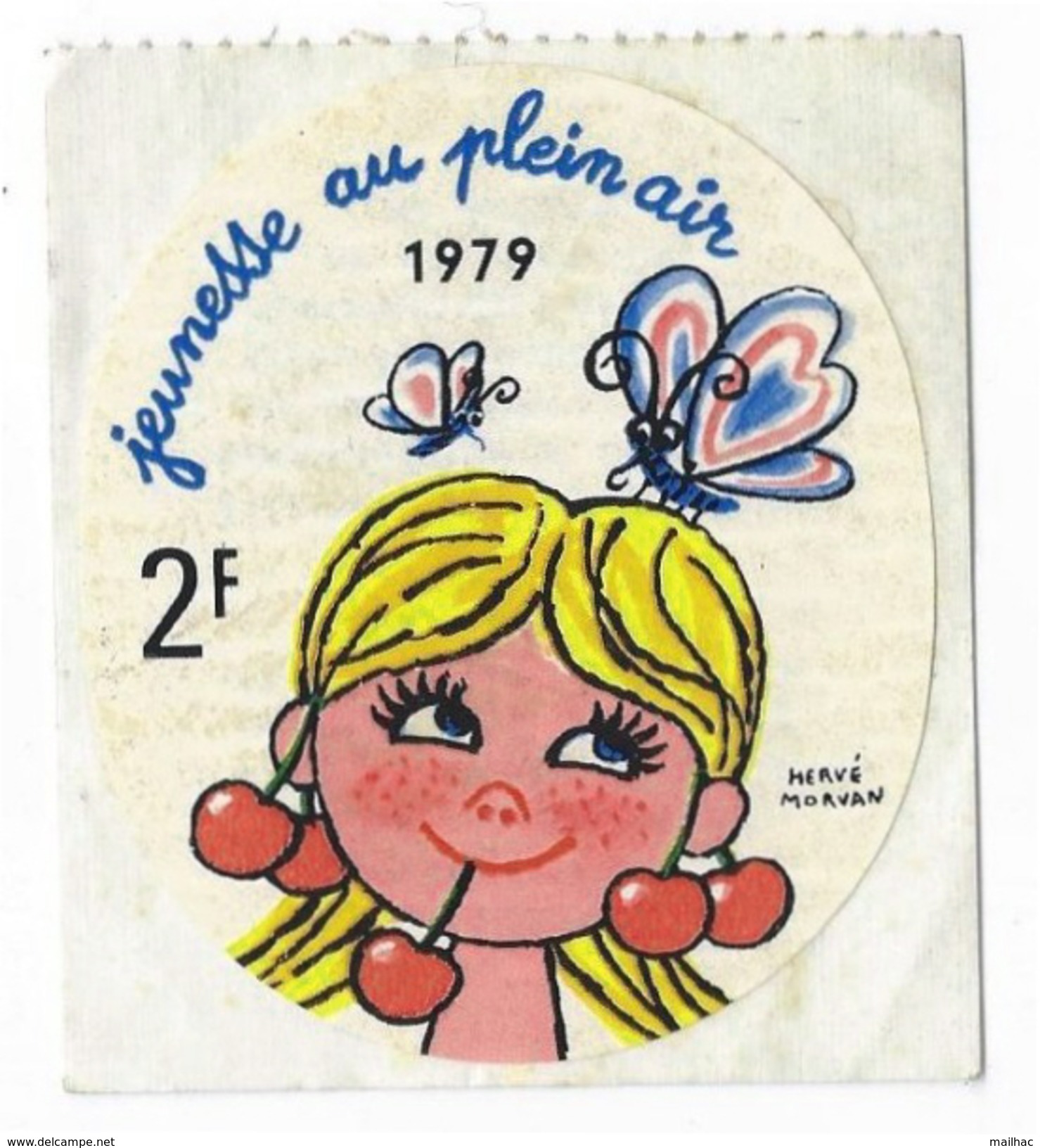 Vignette - Jeunesse Au Plein Air 1979 - 2F - Dessin Hervé Morvan - Stickers