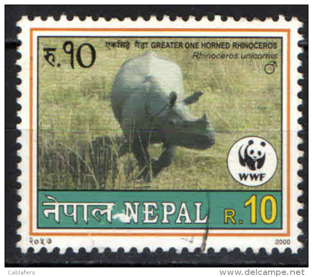 NEPAL - 2000 - RINOCERONTE - USATO - Nepal