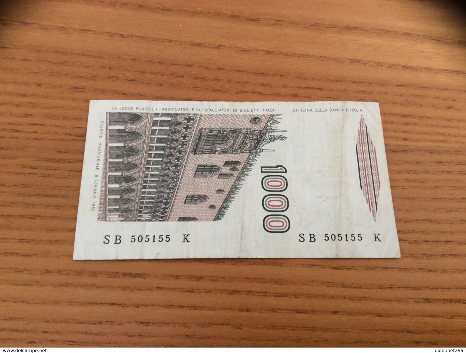 Billet De Banque ITALIE 1000 LIRE (1982) - 1000 Lire