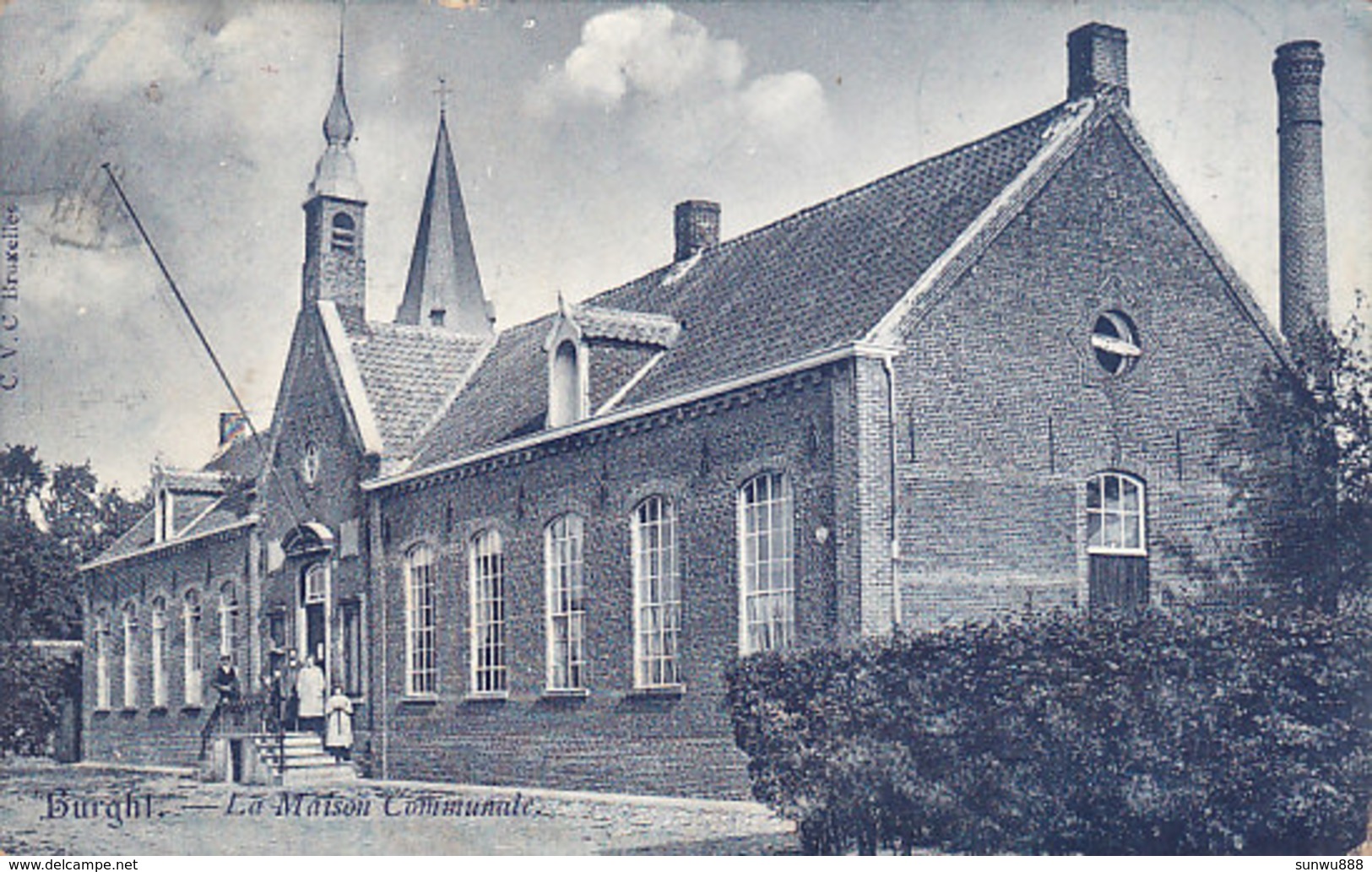 Burght - La Maison Communale (animation, 1908) - Zwijndrecht