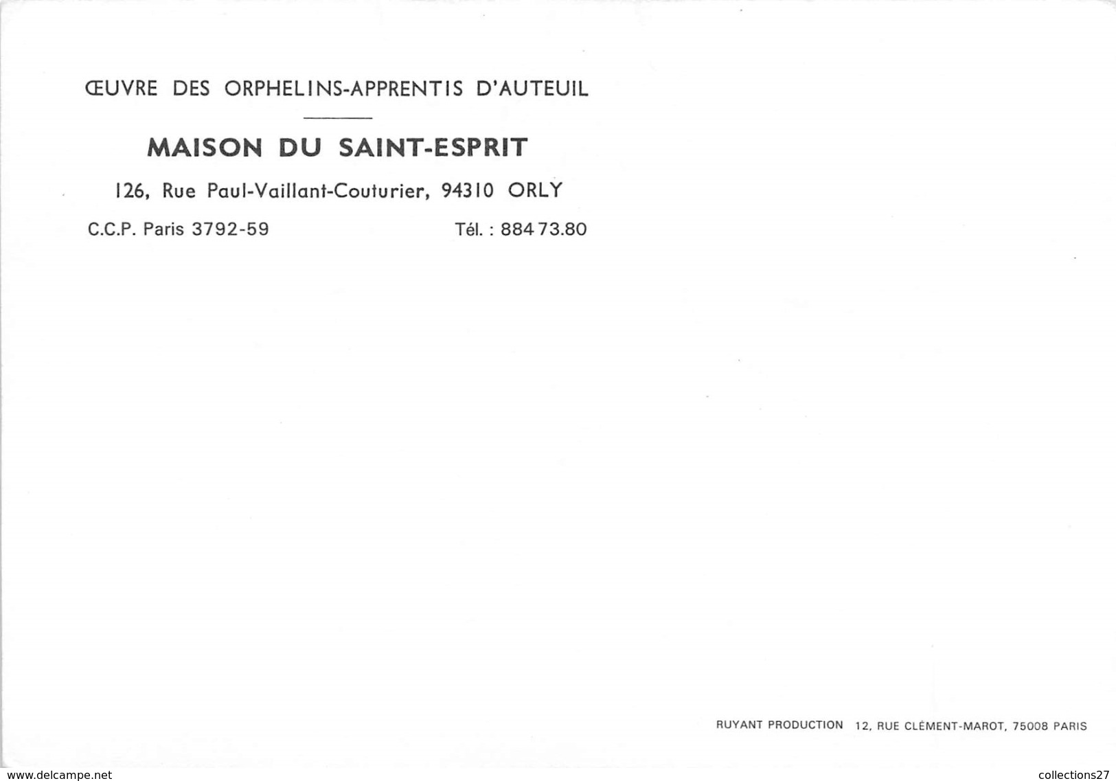 94-ORLY- MAISON DU SAINT-ESPRIT- OEUVRE DES ORPHELINS APPRENTIS D'AUTEUIL - Orly