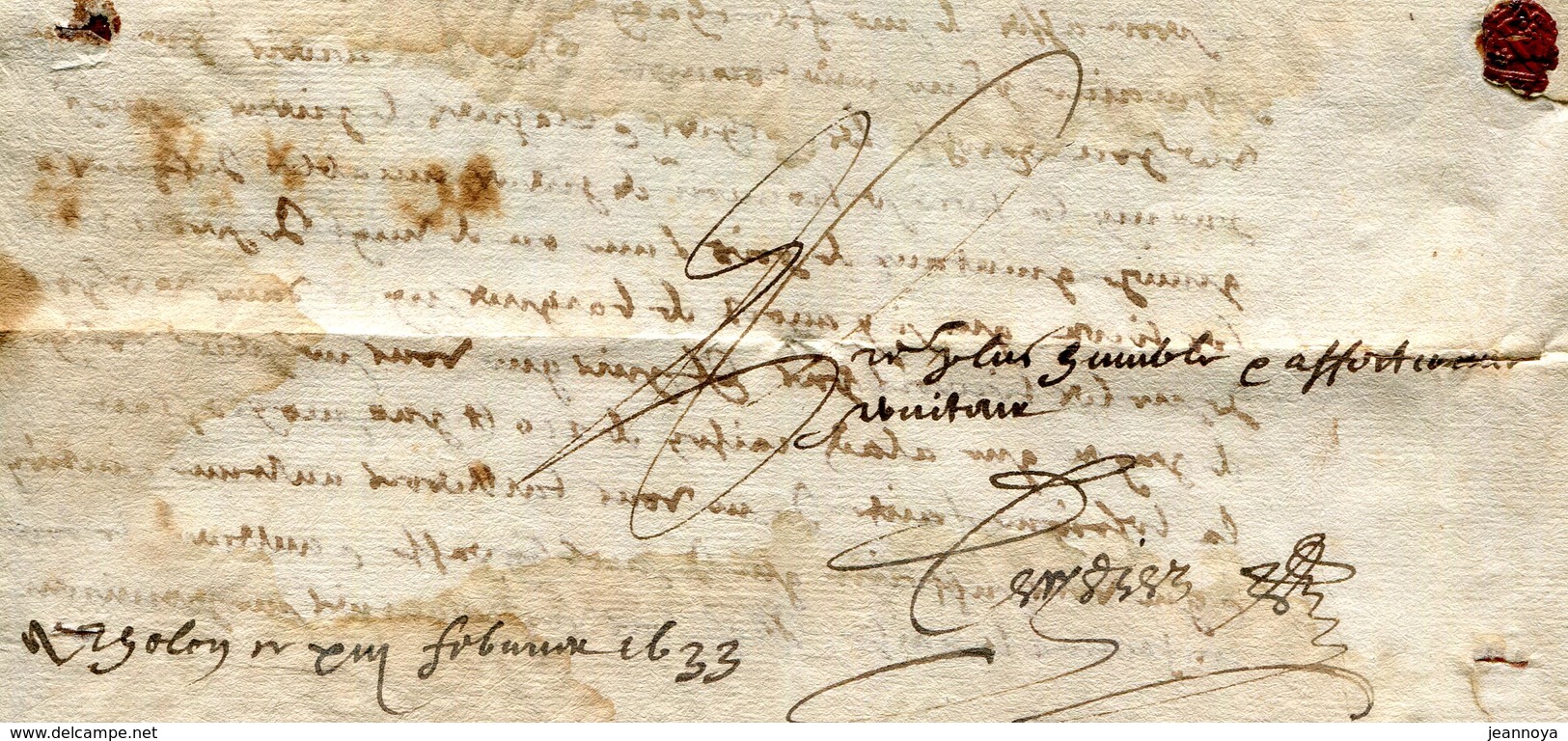 VAR - LETTRE DU TOULON DU 8/2/1633 POUR LA CIOTAT ENTIÈRE & RARE - TB - ....-1700: Vorläufer