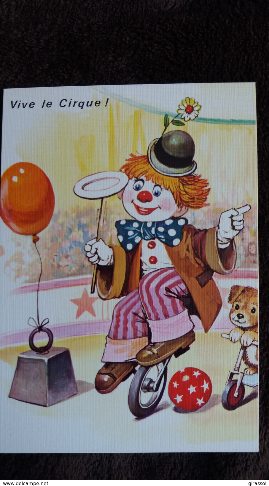 CPM VIVE LE CIRQUE  CLOWN EQUILIBRISTE CHIEN  BALLON SERIE 5556 4/4 - Zirkus