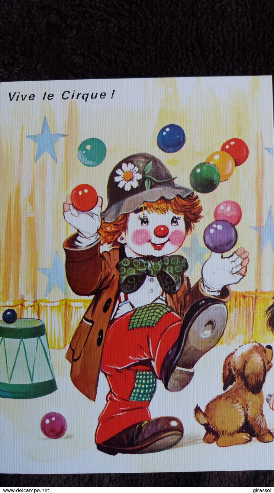 CPM VIVE LE CIRQUE  CLOWN JONGLEUR CHIEN  BALLES SERIE 5556 4/1 - Zirkus