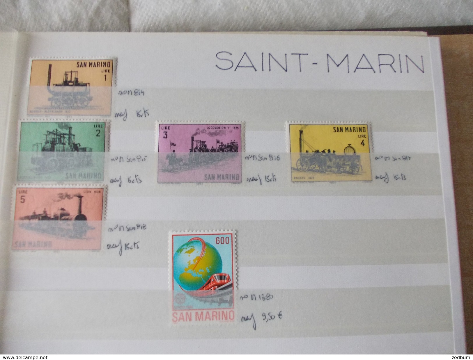 ALBUM 9 collection de timbres avec pour thème le chemin de fer train de tout pays valeur 510.20 &euro;