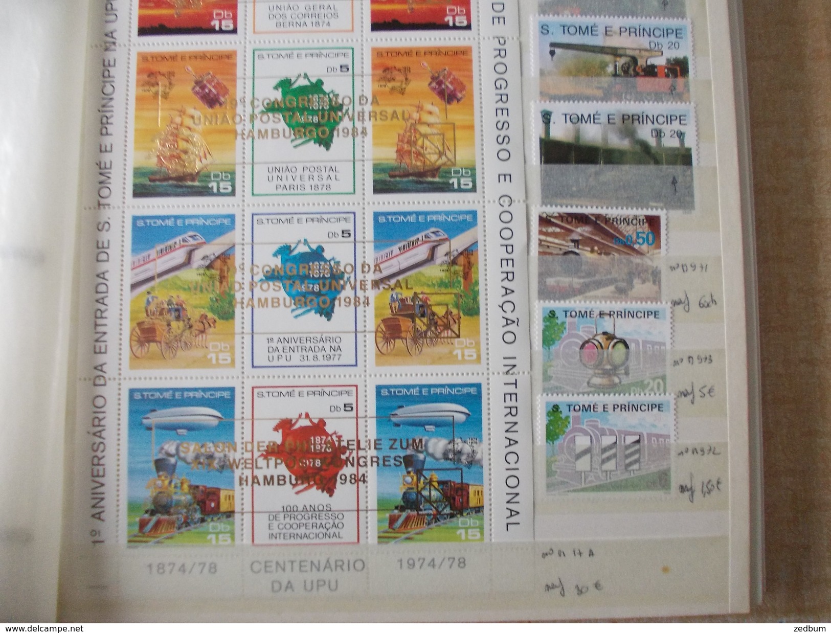 ALBUM 9 collection de timbres avec pour thème le chemin de fer train de tout pays valeur 510.20 &euro;