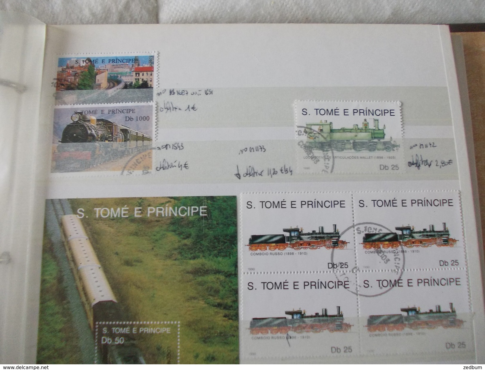 ALBUM 9 collection de timbres avec pour thème le chemin de fer train de tout pays valeur 510.20 &euro;