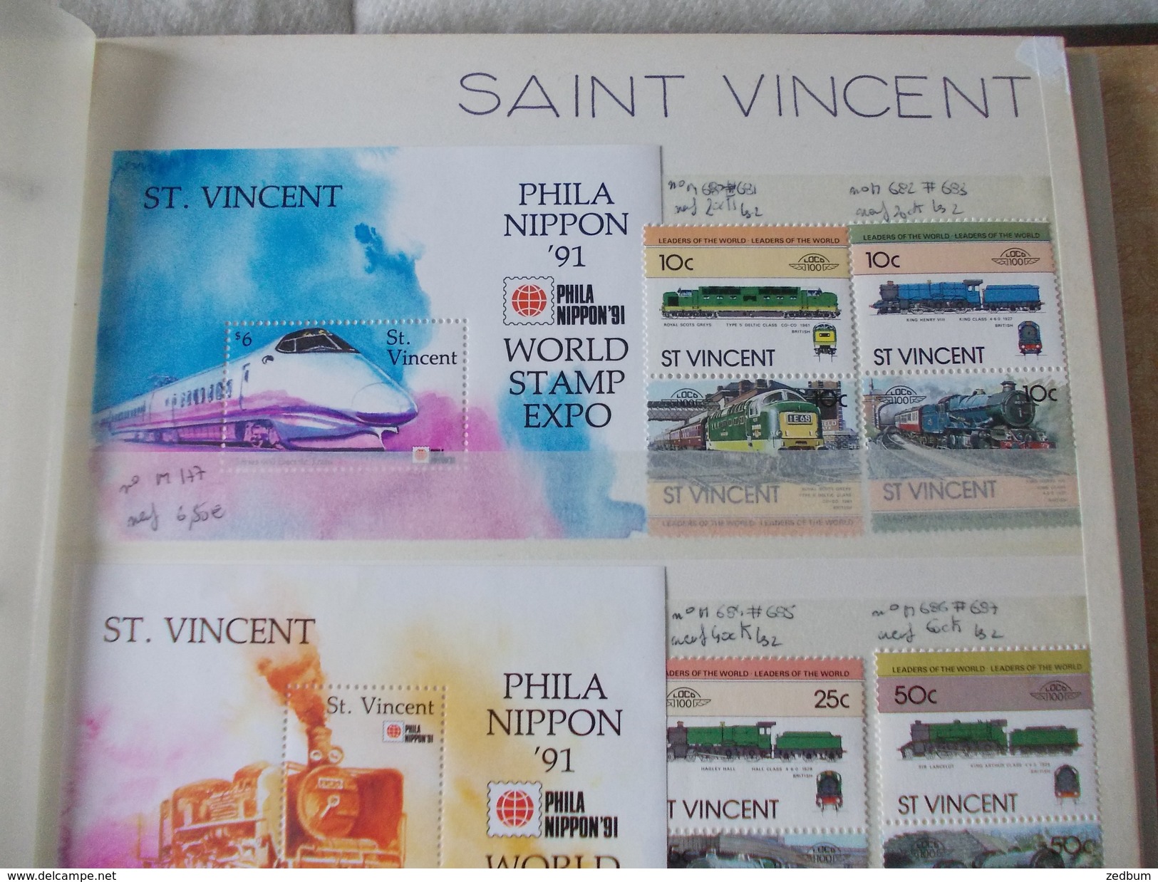 ALBUM 9 collection de timbres avec pour thème le chemin de fer train de tout pays valeur 510.20 &euro;