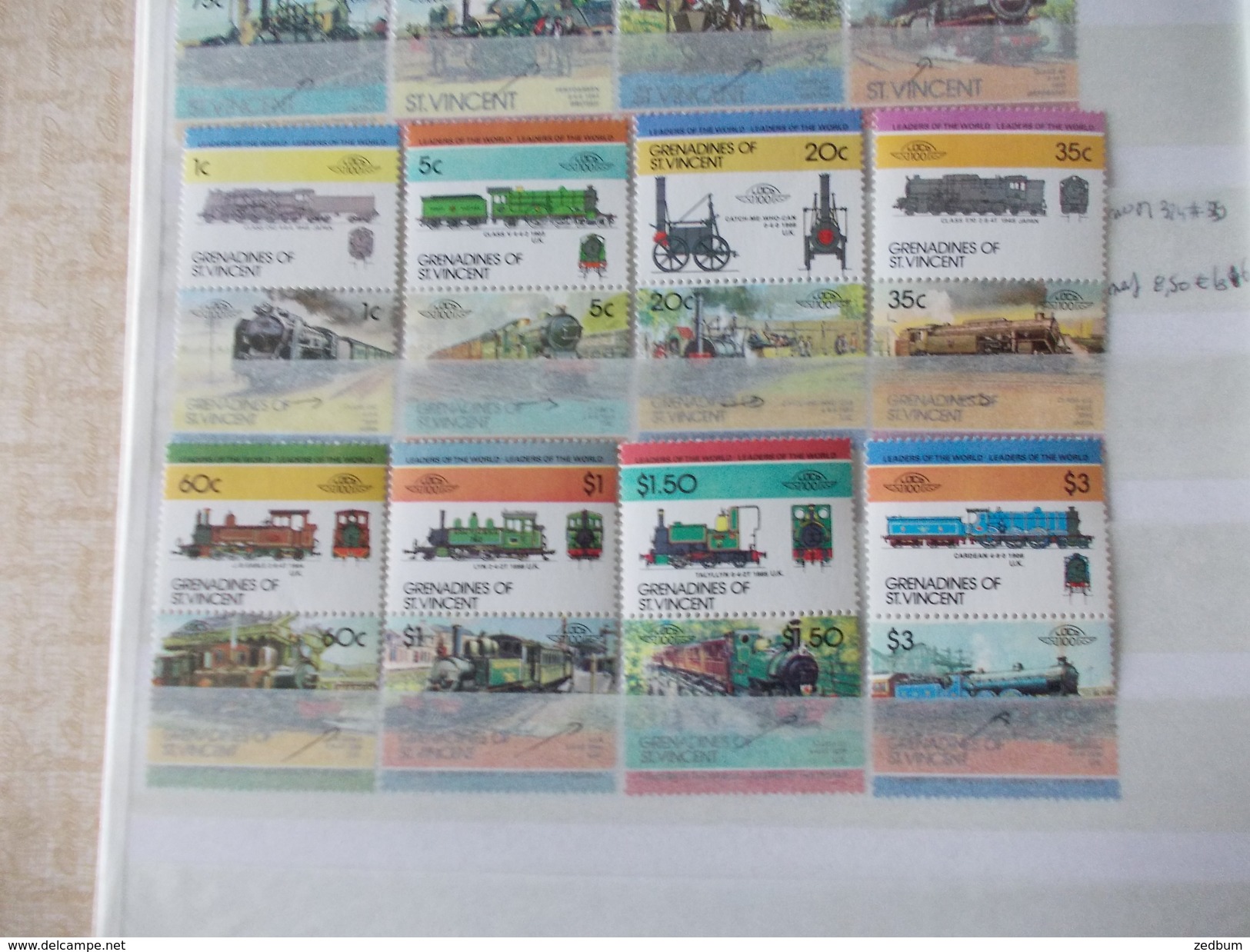 ALBUM 9 collection de timbres avec pour thème le chemin de fer train de tout pays valeur 510.20 &euro;