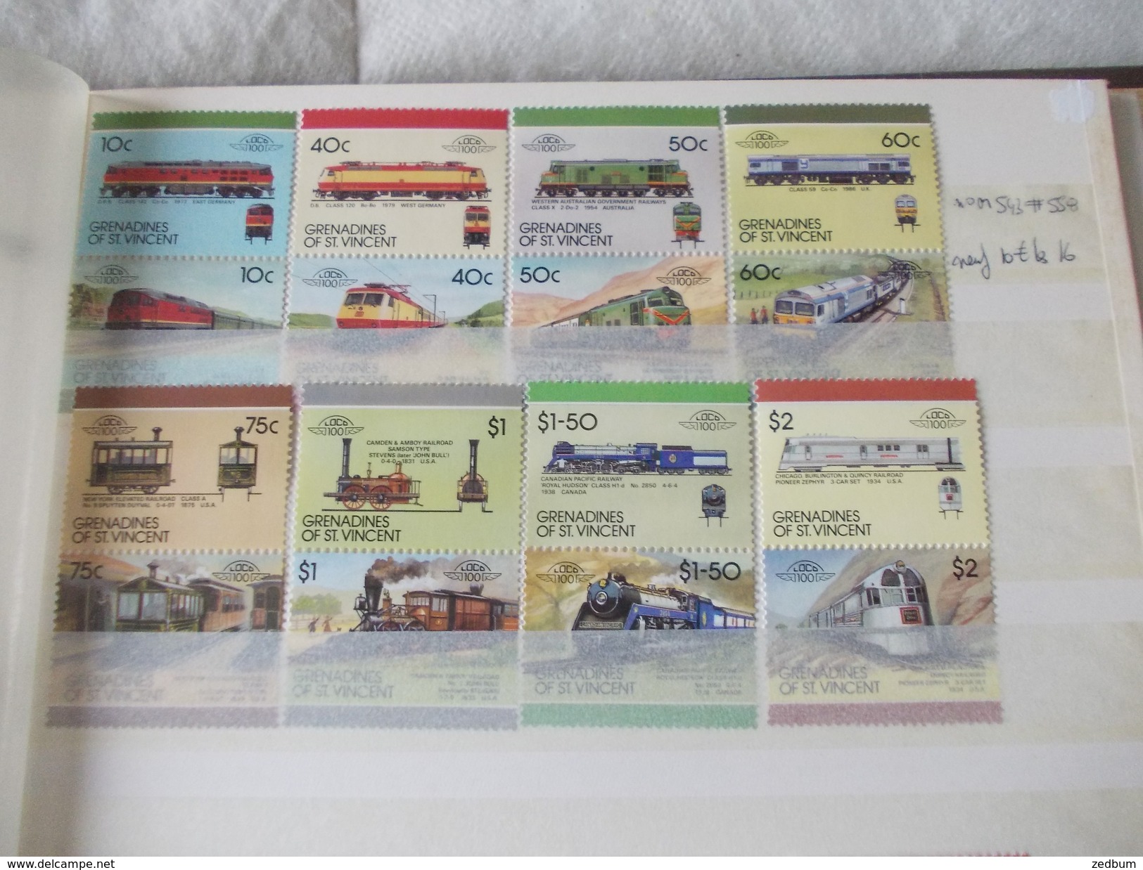 ALBUM 9 collection de timbres avec pour thème le chemin de fer train de tout pays valeur 510.20 &euro;