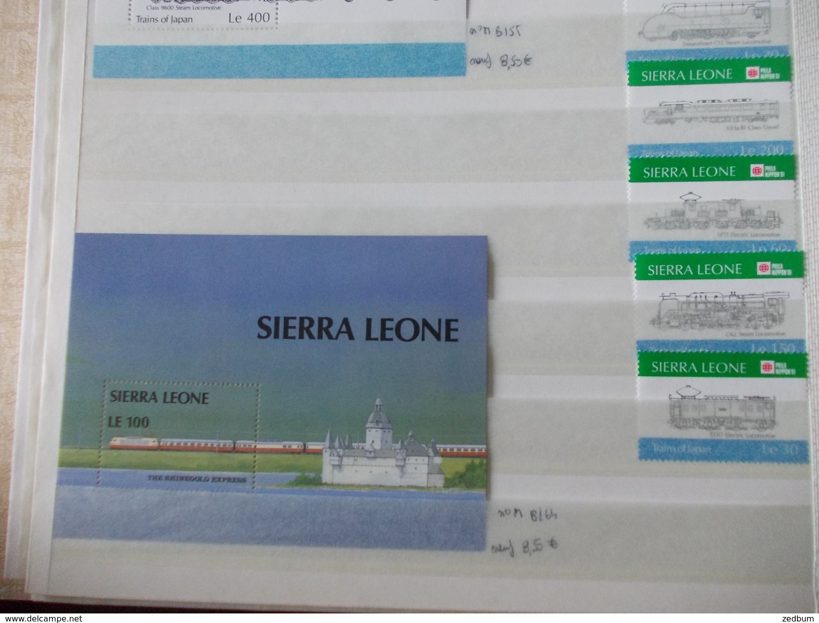 ALBUM 9 collection de timbres avec pour thème le chemin de fer train de tout pays valeur 510.20 &euro;