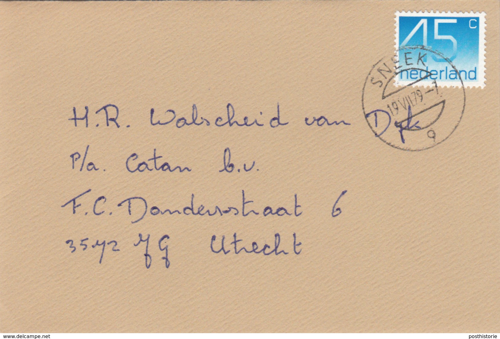 Envelop 19 Jul 1979 Sneek 9 (stempeltype Openbalk) - Postal History