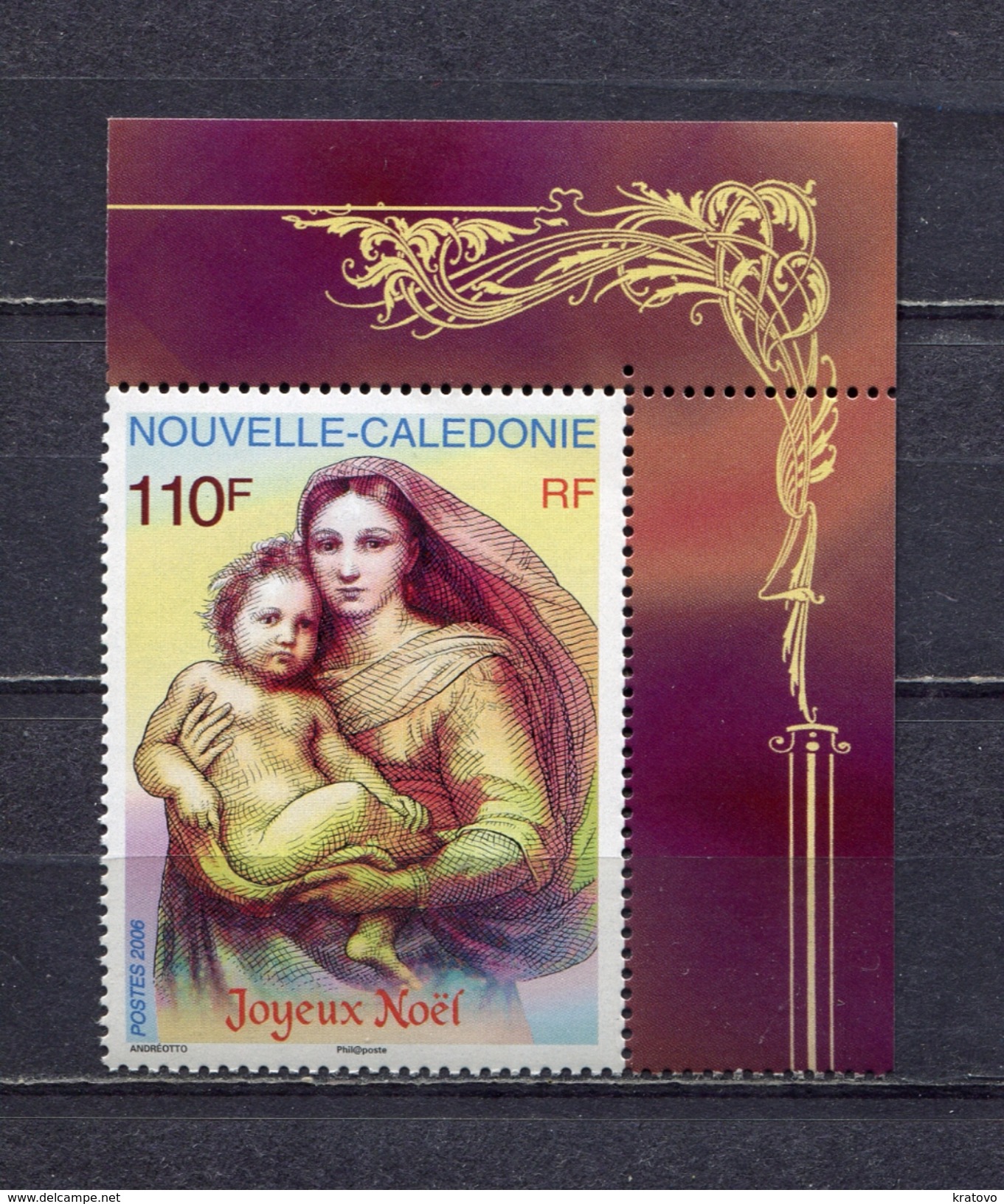 NEW CALEDONIA 2006 Christmas MADONNA MNH - Unused Stamps