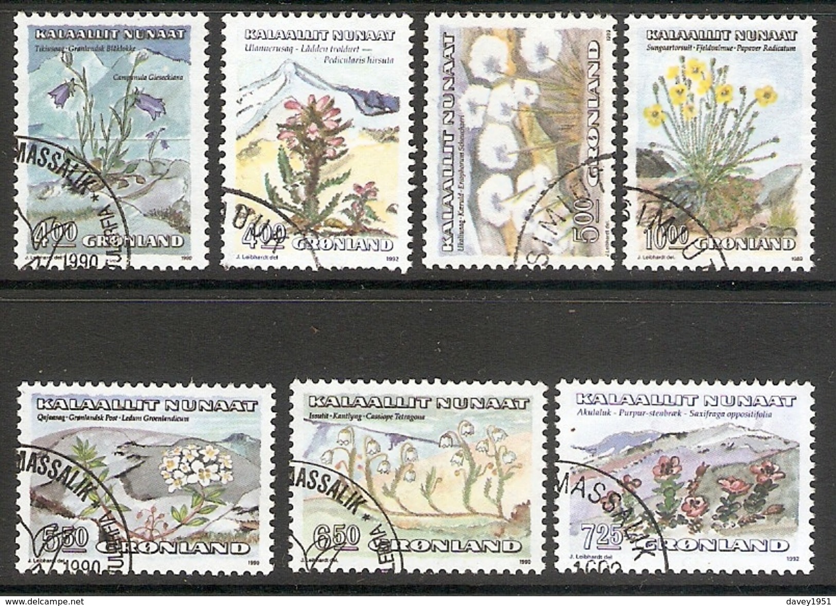 004051 Greenland 1990 Flowers Set FU - Used Stamps