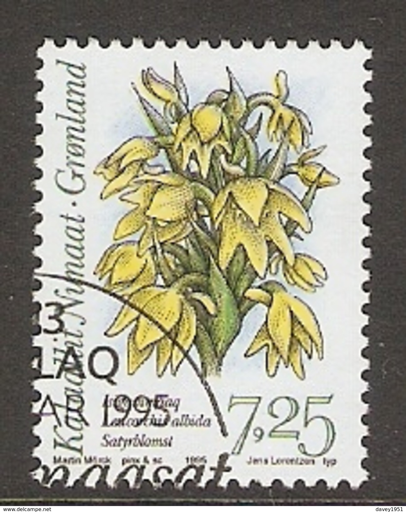 004070 Greenland 1995 Orchids 7K25 FU - Used Stamps
