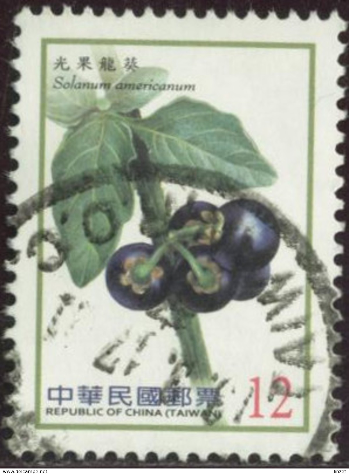 Taïwan 2012 Yv. N°3432 - Solanum Americanum - Oblitéré - Gebruikt