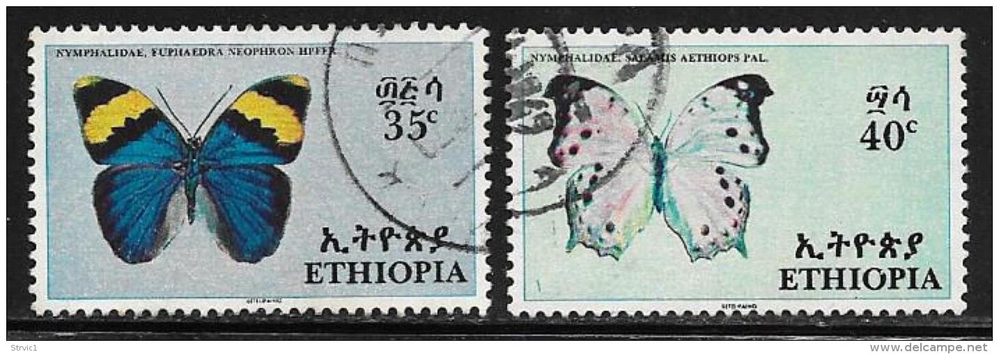 Ethiopia, Scott # 479-80 Used Butterflies, 1967 - Ethiopia