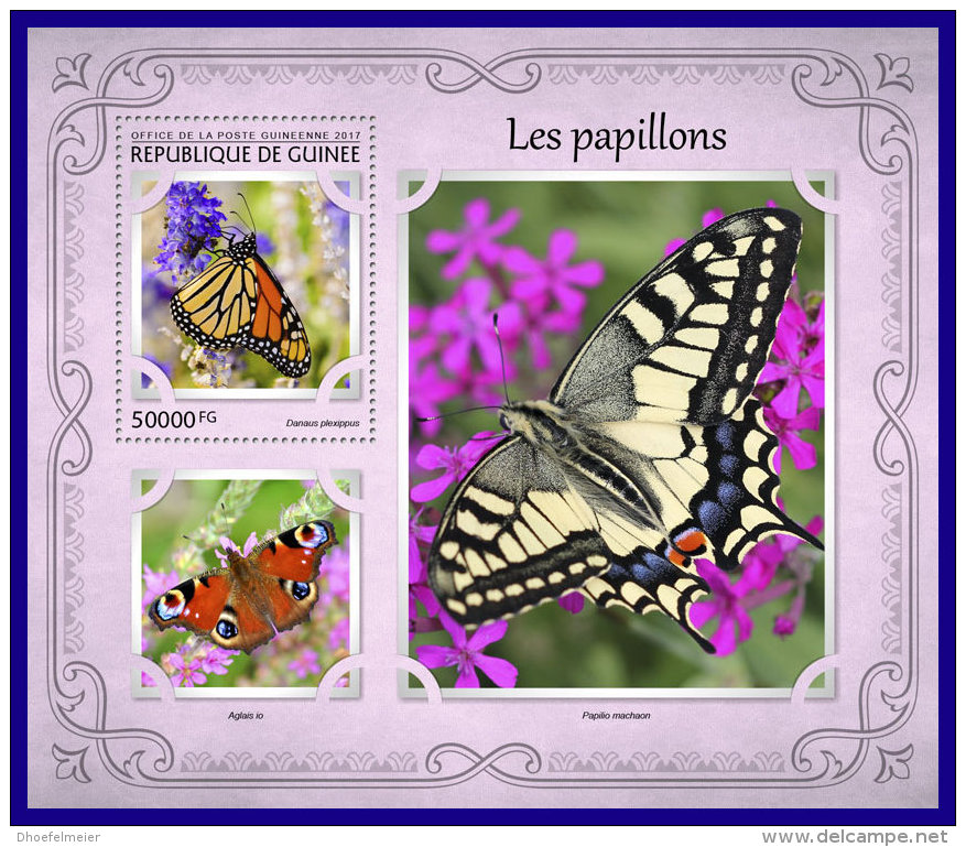 GUINEA REP. 2017 ** Butteflies Schmetterlinge Papillons S/S - OFFICIAL ISSUE - DH1719 - Schmetterlinge