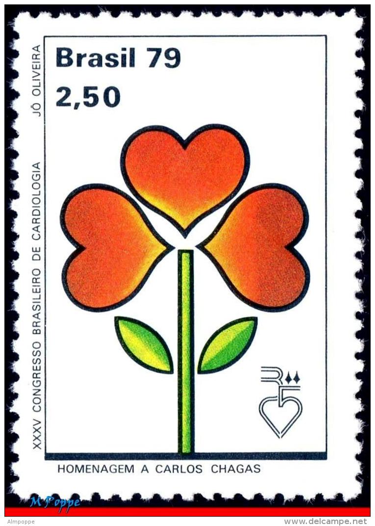 Ref. BR-1618 BRAZIL 1979 FLOWERS &amp; PLANTS, CARDIOLOGY CONGRESS,, HEALTH, MI# 1714, MNH 1V Sc# 1618 - Autres & Non Classés