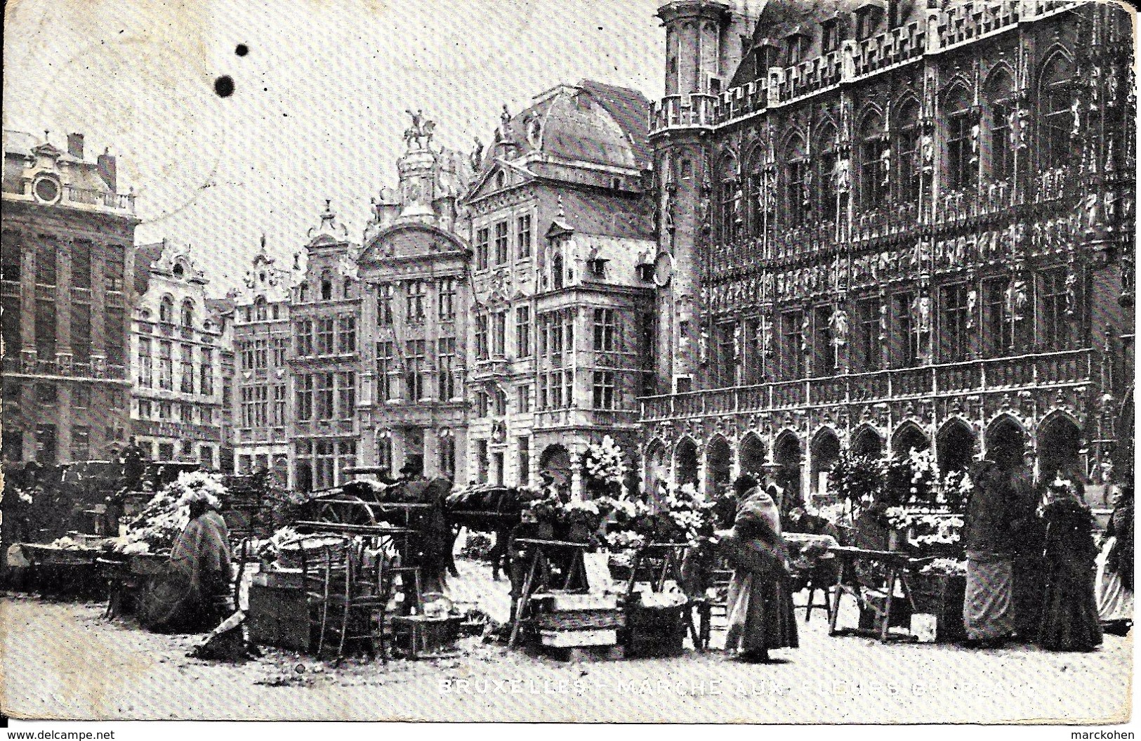 Bruxelles (1000) : Marché Aux Fleurs, Grand'Place. CPA. - Straßenhandel Und Kleingewerbe