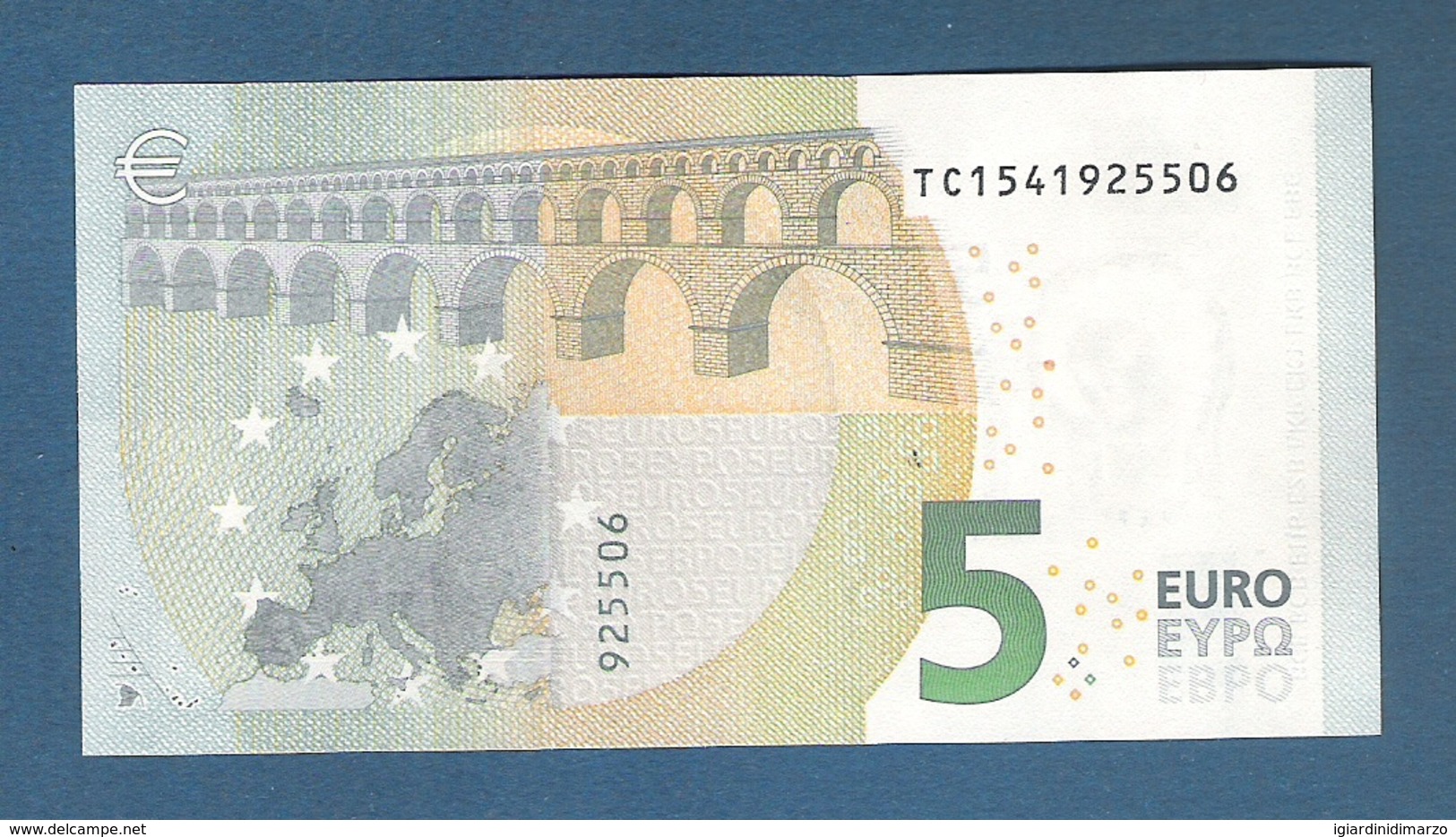 IRLANDA - 2013 - BANCONOTA DA 5 EURO FIRMA DRAGHI SERIE TC (T001F4) - NON CIRCOLATA (FDS-UNC) - IN OTTIME CONDIZIONI. - 5 Euro