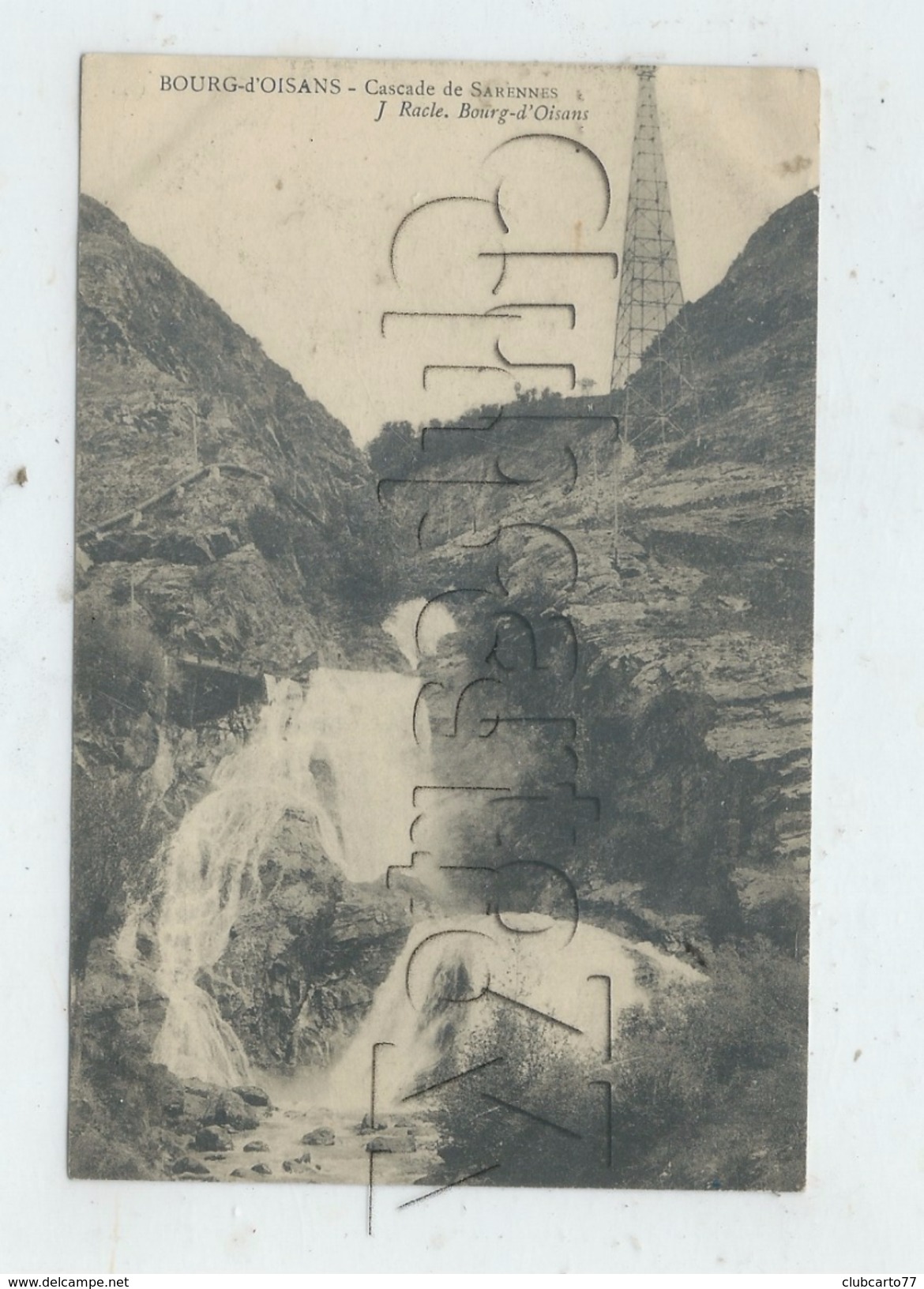 Bourg-d'Oisans (38) : Le Pylône électrique à La Cascade De Sarennes En 1910 PF. - Bourg-d'Oisans