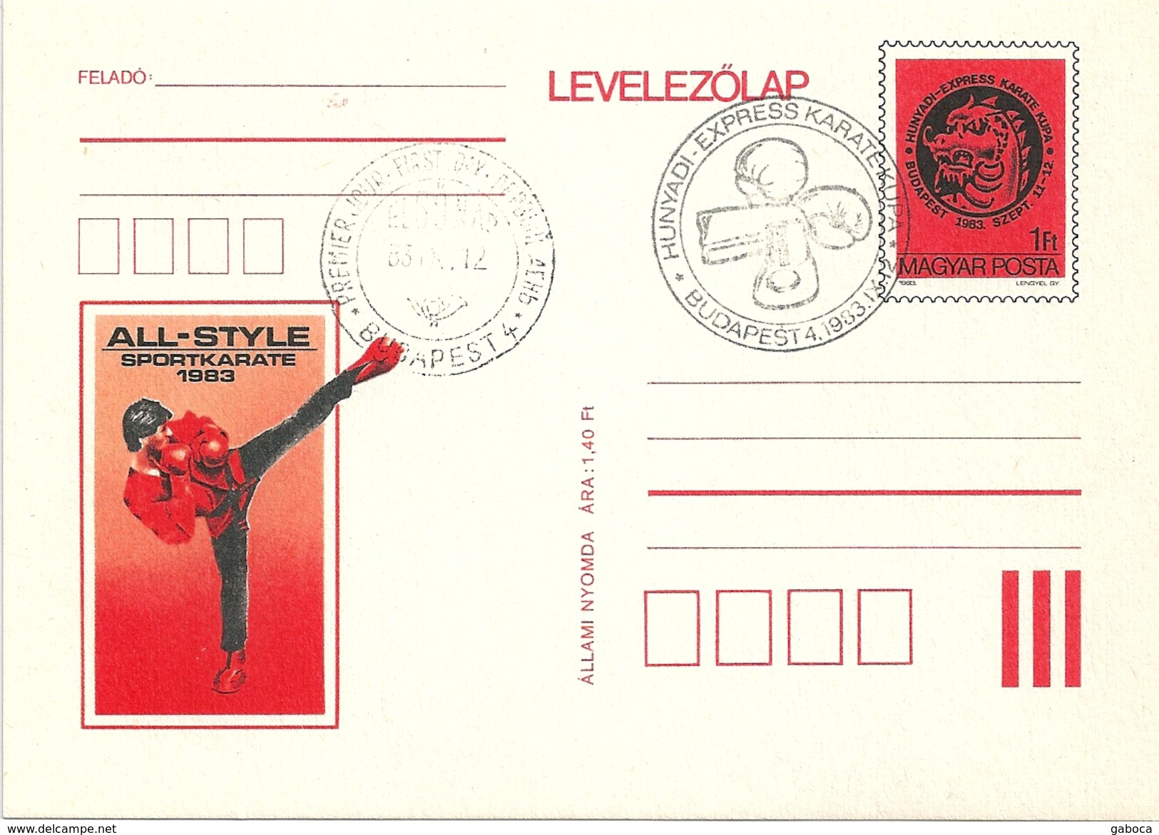 5219 Hungary FDC With SPM Postcard Sport Martial Karate - Ohne Zuordnung