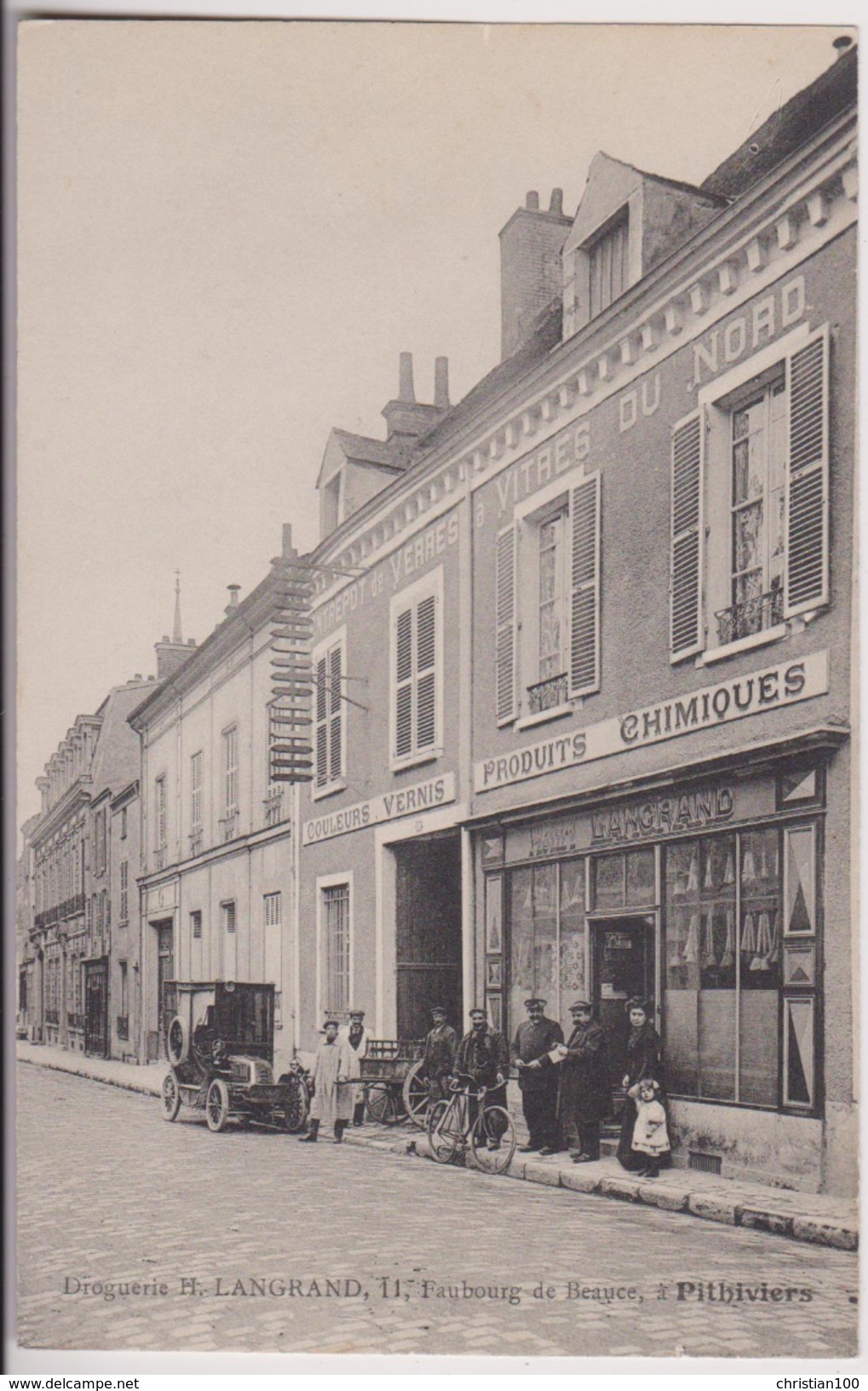 PITHIVIERS : DROGUERIE H. LANGRAND - 11 FAUBOURG DE BEAUCE - 2 SCANS - - Pithiviers